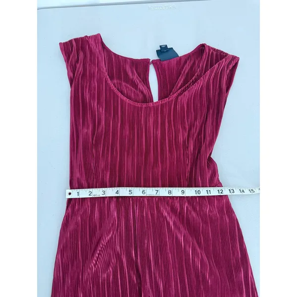 Anthropologie Maeve Burgundy Purple-Pink Ribbed Sonata Wide-leg Jumpsuit 6 - Image 6