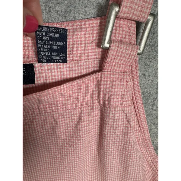 Vintage Mountain Lake Casuals Medium Overalls Dress Red Checkered Cotton Pockets - Image 7