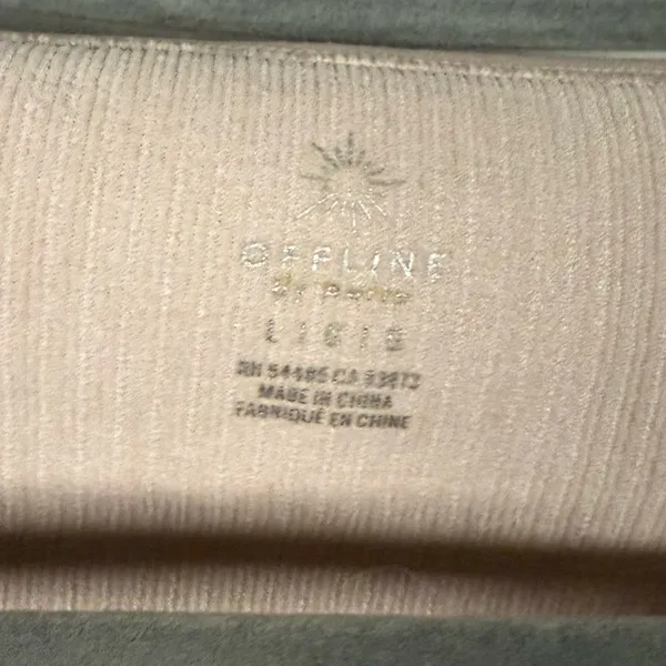 Offline by Aerie OG Groove Crop Top Tee in Neutral Blush Size Large - Image 4