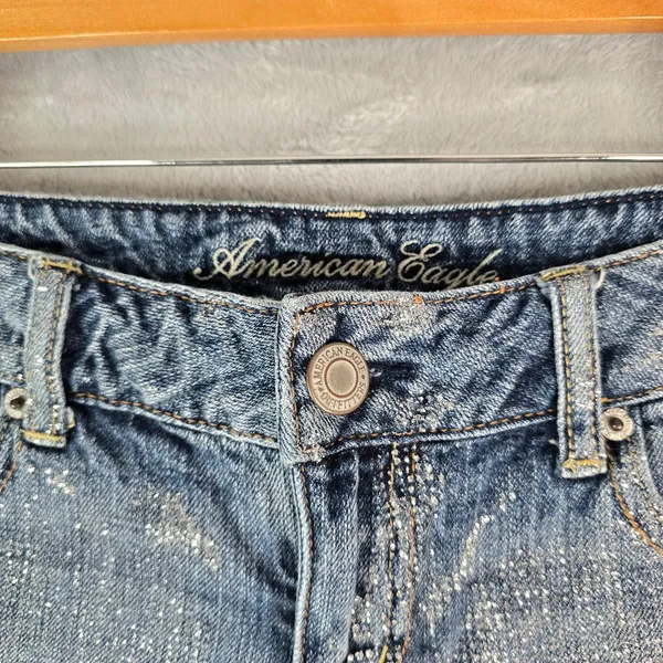 American Eagle Shorts Womens 6 Blue Sparkly Bedazzled Booty‎ Short Hot Pants - Image 5