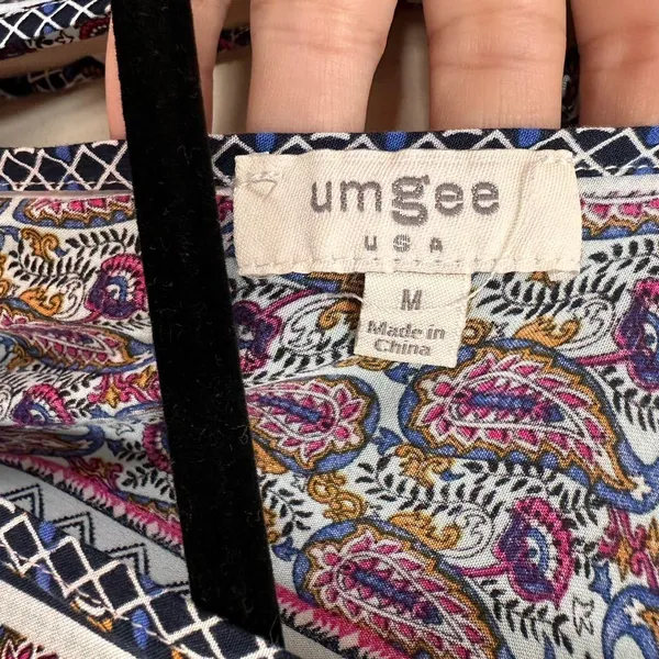 Umgee High Low Hem V Neck Floral and Paisley print balloon sleeves boho - Image 7