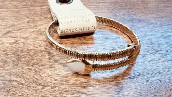 Anthropologie Stone Serpent Wrap Coil Cuff Cap Bangle Bracelet White Stone NWT - Image 2