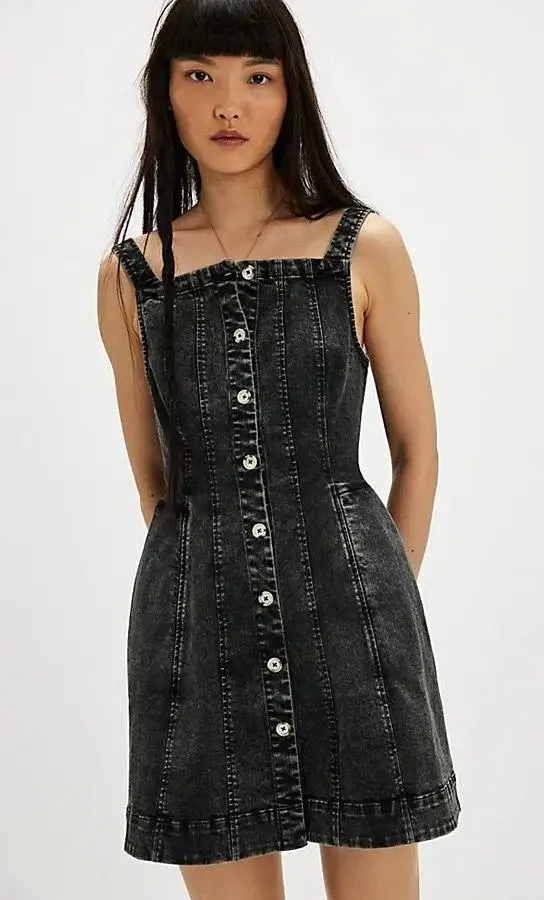 Free people gimme more denim mini dress - Image 2