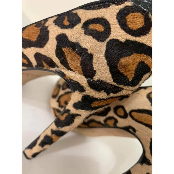 Sam Edelman Yasmine Round‎ Toe Leopard Heels Size 6 - Image 6