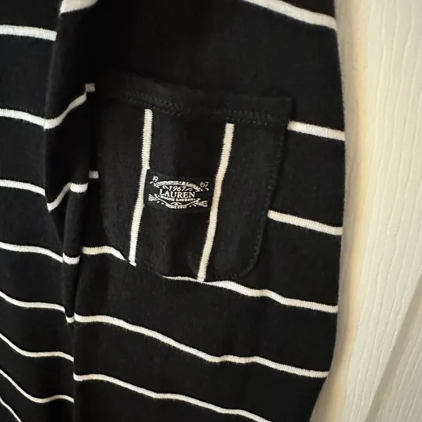 Lauren Ralph Lauren Black and White Striped Top - Image 3