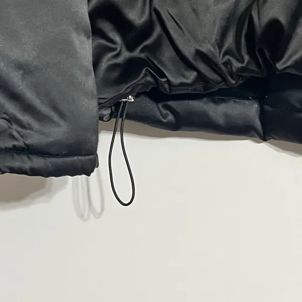 Urban Outfitters Women's Dawn Black Satin Bomber Jacket Full Zip Size Small‎ - Image 2