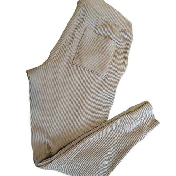 Haven Well Within Rib Knit Jogger Pants Small Blue Lounge Travel Quiet Luxury - Image 8