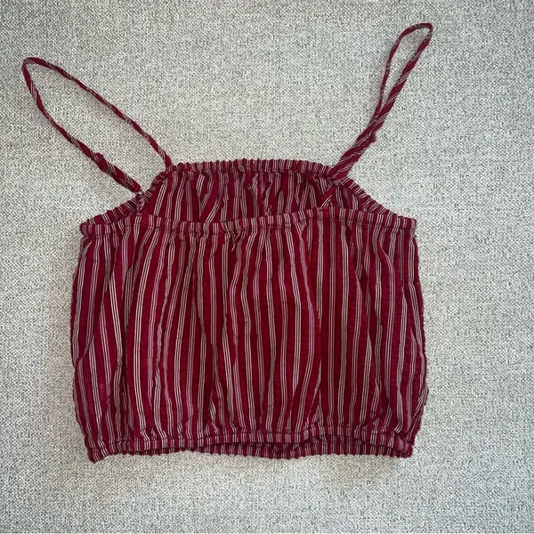 American Eagle Red and White Striped Top Size XS - Image 2