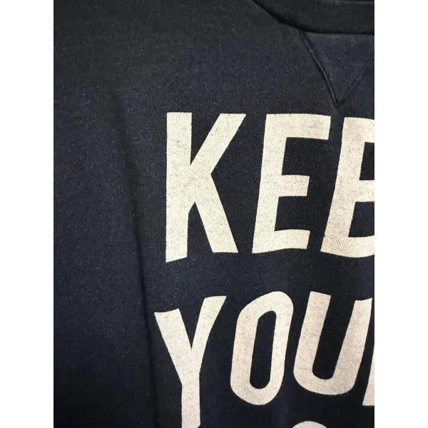 Forever 21 Keep Your Cool Graphic Sweatshirt Women S Black Vintage Wash Crewneck - Image 3