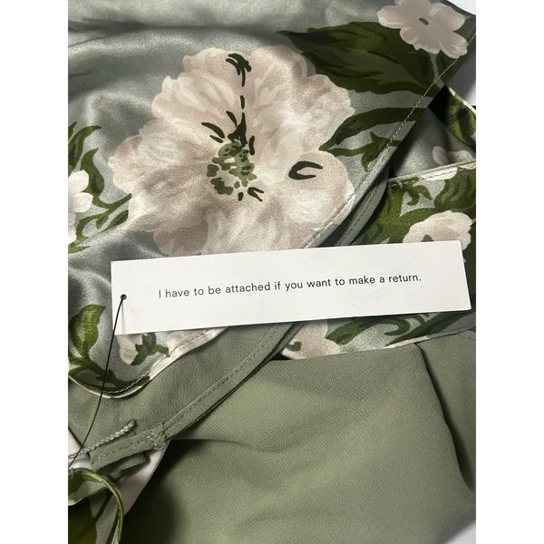 Reformation Anaiis Silk Dress Tarragon Floral Green Open Back High Neck Size 6 - Image 11