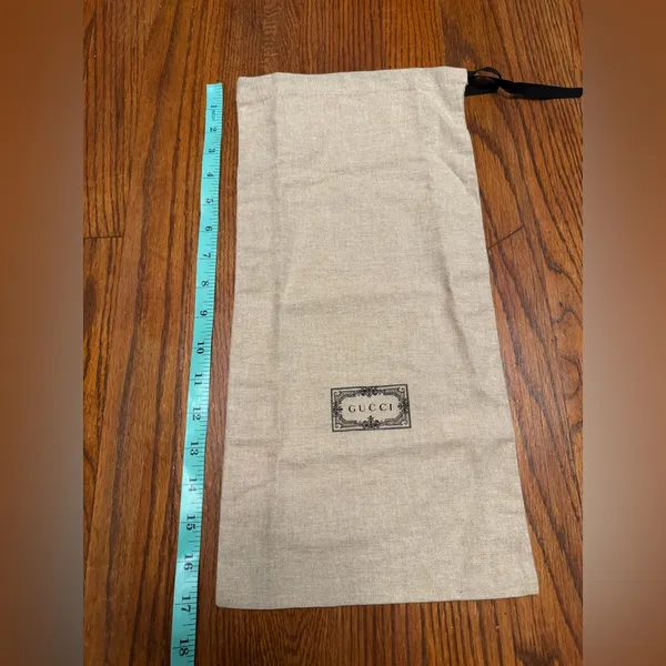 AUTHENTIC! Gucci Dust Bag Pull String Beige Canvas Shoe Storage Dustbag - Image 2