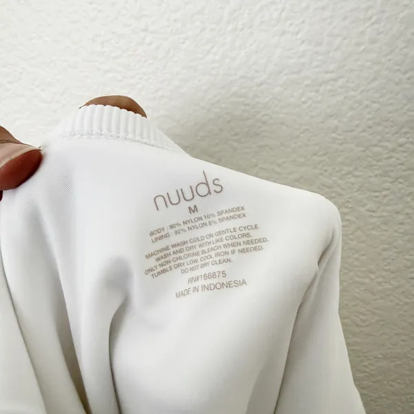 [Nuuds] White Ribbed Knit Scoop Neck Sleeveless Tank Bodysuit Top Size Medium M - Image 12