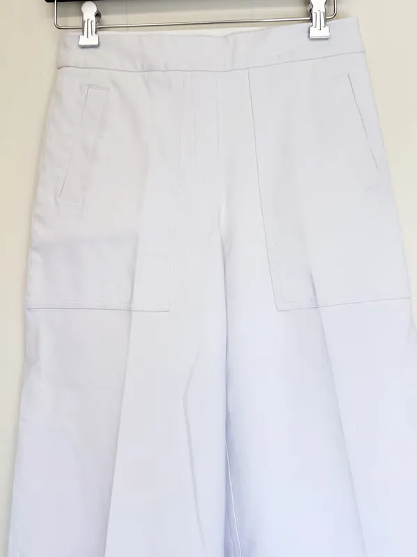 SPANX On The Go Cropped Wide Leg Pant in White Small - Image 4