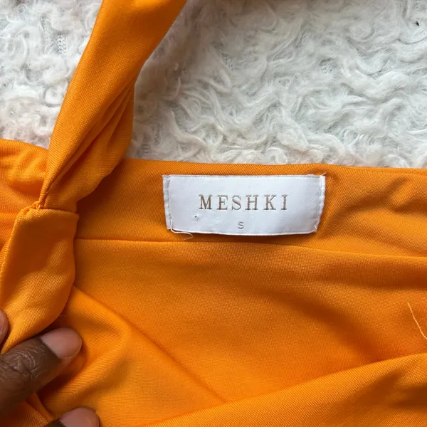 Meshki Orange Cutout Solana Maxi Dress Size Small - Image 7