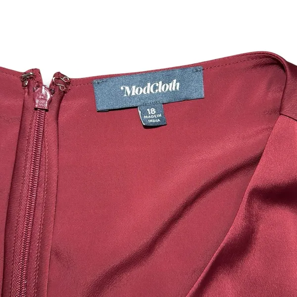 ModCloth‎ Anthropologie ALine Mini Dress Red Burgundy Sleeveless Fit & Flare - Image 5