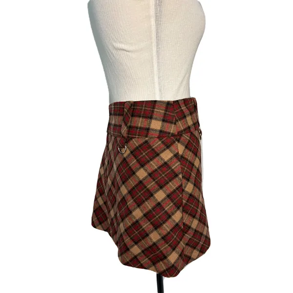 Exact Change Mini Skirt | Plaid Wool Blend Y2K - Image 4