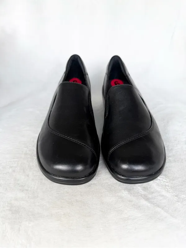 Clarks Bendables MAY POPPY Loafers Womens Size 6M Black Leather Slip-Ons 84634 - Image 2