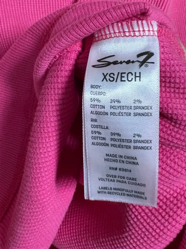 Seven7 Pink Long Sleeve Thermal Size XS - Image 7