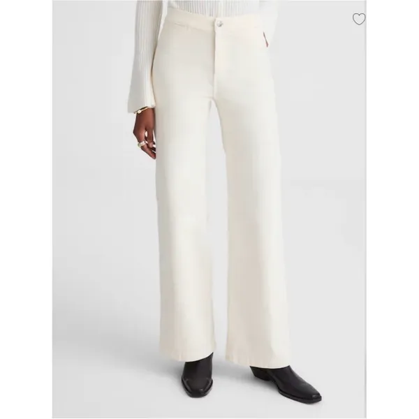 Madewell Cream The Petite Wide-Leg Pant in Corduroy 28P - Image 7
