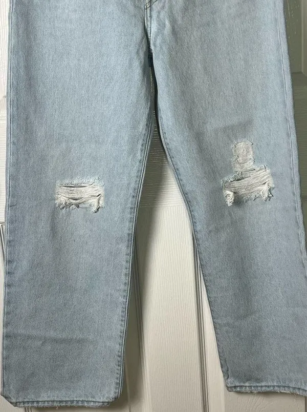 Ribcage High Rise Distressed Straight Ankle Blue Jeans Ojai Shore 27 - Image 8