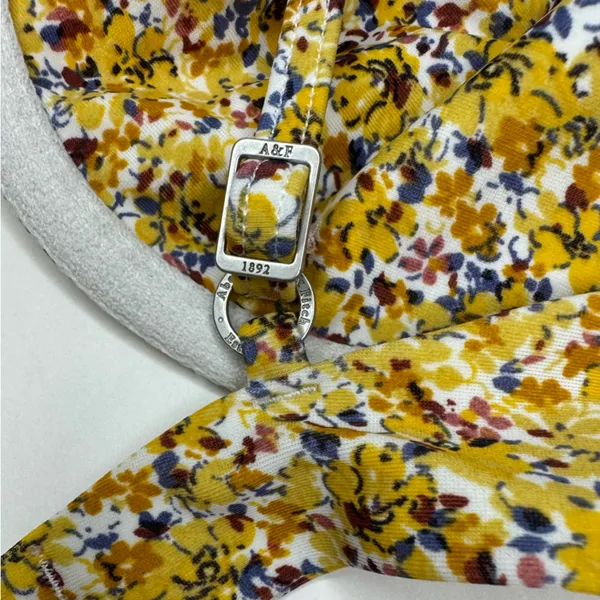 Abercrombie & Fitch Ruffle Floral Yellow Bikini Swim Top‎ Size S - Image 7
