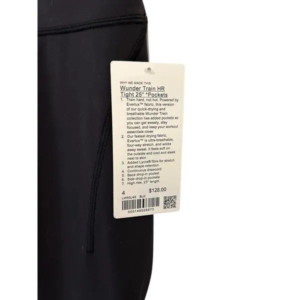 Lululemon Wunder Train High-Rise Tight with Pockets 25" Black size 4 NWT - Image 8