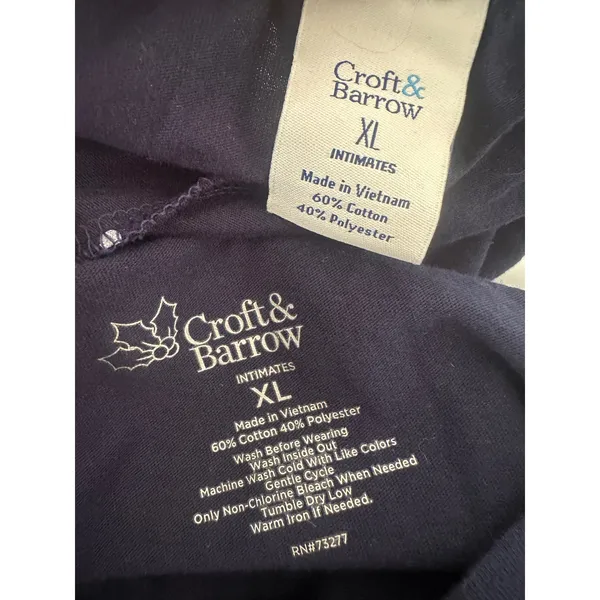 Croft & Barrow‎ Pajama Set Womens XL Navy Blue Polka Dot Tank Pants Sleepwear - Image 8
