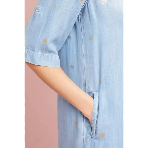Cloth And Stone Chambray Mini Dress Gold Dotted - Image 2