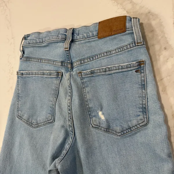 Madewell The Perfect Vintage Straight Denim Jeans Women’s 25 Danny Wash Knee Rip - Image 11