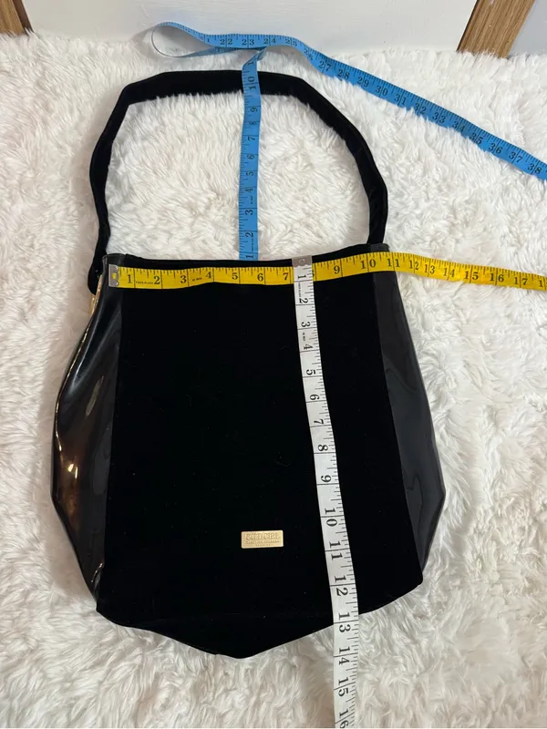Carolina Herrera Good Girl Black Shoulder Tote with Velvet Front - Image 14