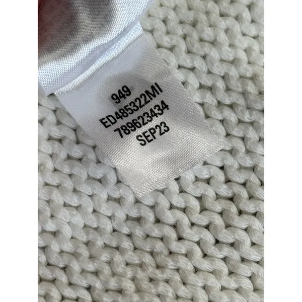 NEW Open Edit Cropped‎ Chunky Sweater Cream White Open Back Tie Bow Womens Small - Image 5