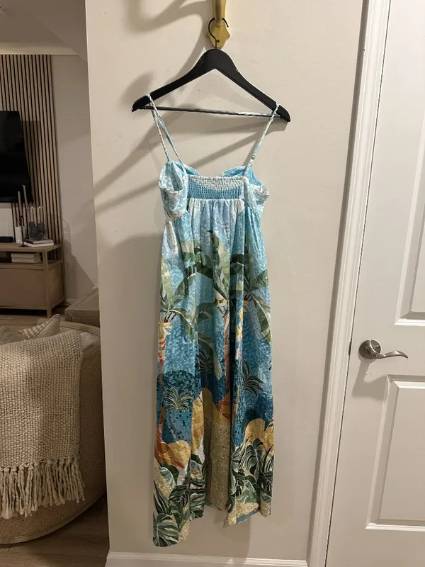 FARM RIO Rio Mosaic Cotton Maxi Dress in Rio Mosaic Multicolor Size Medium - Image 7