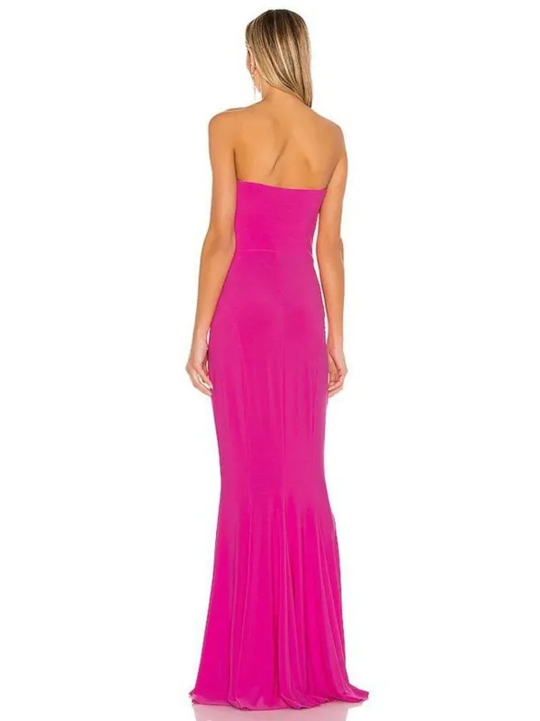 Norma Kamali Strapless Fishtail Gown in Orchid Pink XXSmall Womens Maxi - Image 2