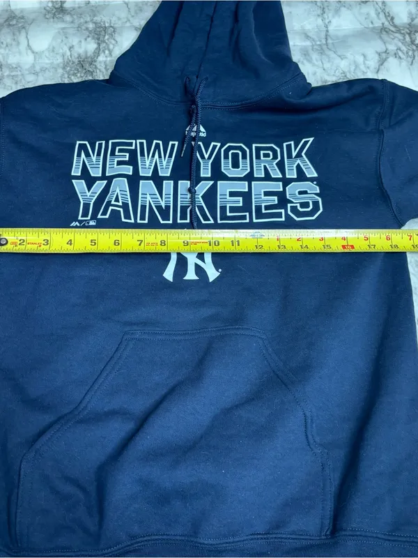 Majestic New York Yankees Navy Crewneck Hoodie size small new nwt sports - Image 6