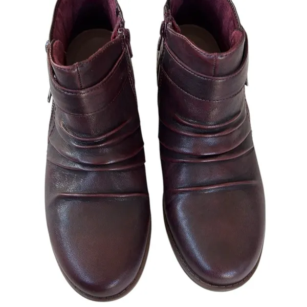 EUC Earth Brand Leather Brook Ankle Boots Garnet Size 9 - Image 2