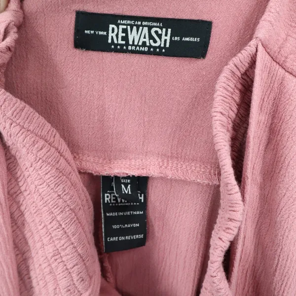Rewash Pink Boho Wide Leg‎ Palazzo Pants Flowy High Waist Tie Front M Medium - Image 8