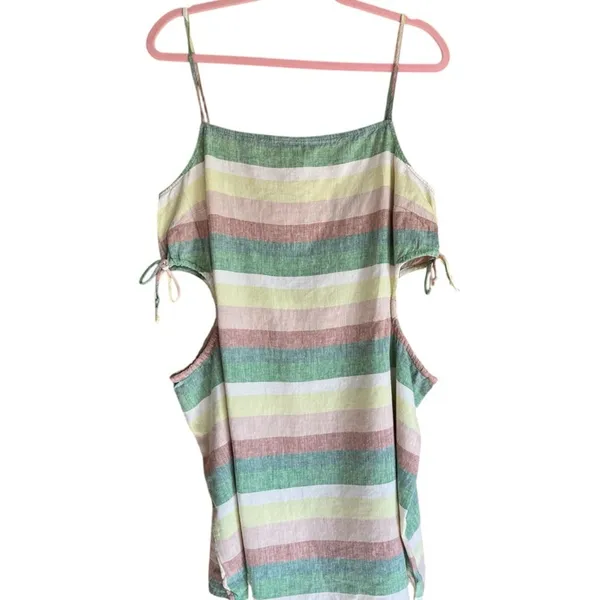 aerie Linen Blend Striped Multi Color Women’s Dress Size XL NWT - Image 7