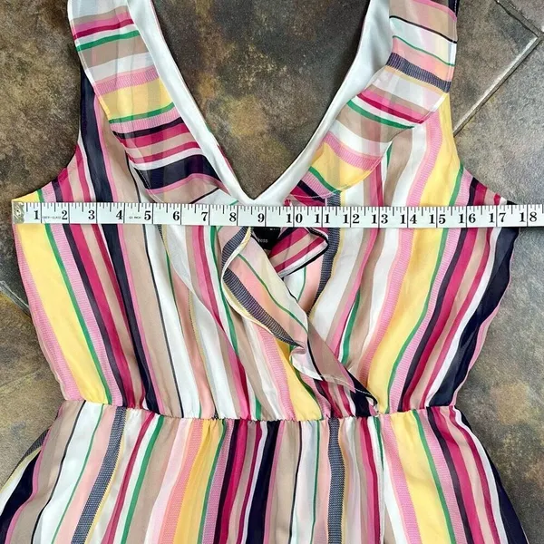 BCX Stripe V-neck Belted Maxi Dress Large - Image 7
