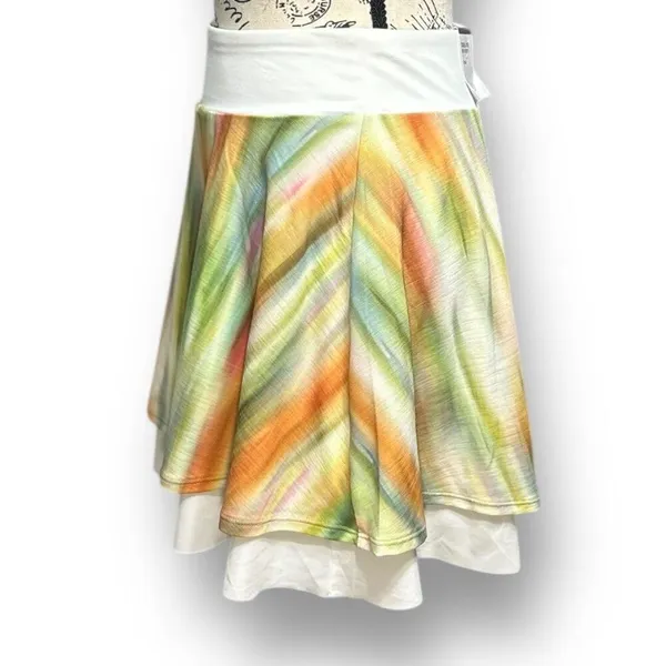 Calia S Green Cream Golf‎ Skort Mesh Double Layer Pocket Stretch Activewear NWT - Image 4