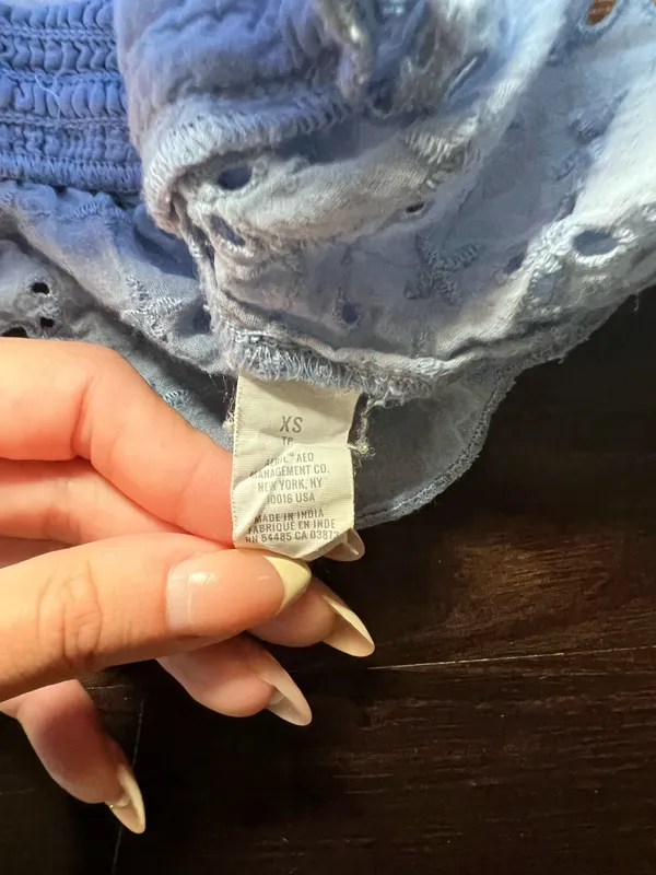 Aerie Light Blue Eyelet Top Size XS  - Image 4