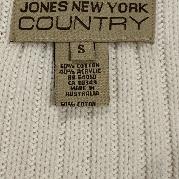 Jones New York Country Cream White Open Cable Knit Sweater Women's Small‎ Casual - Image 5