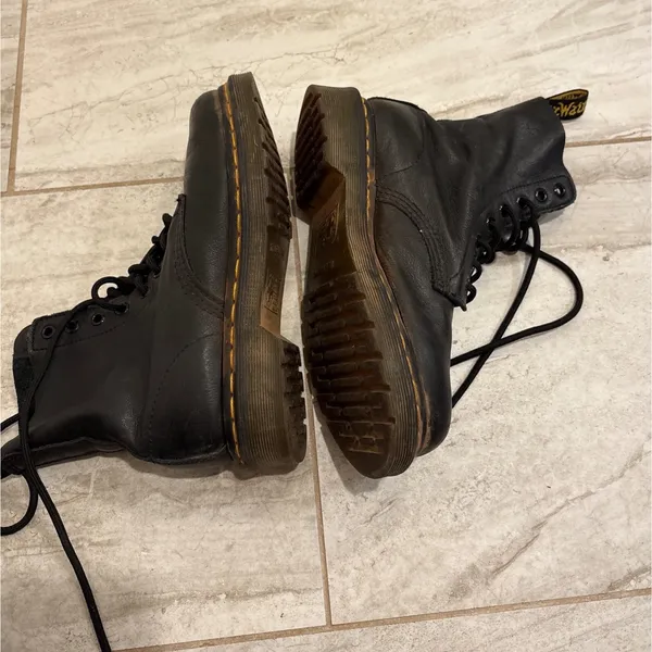 Dr. Martens 1460 Pascal Virginia Black Leather Lace Up Combat Boots Women Size 6 - Image 6