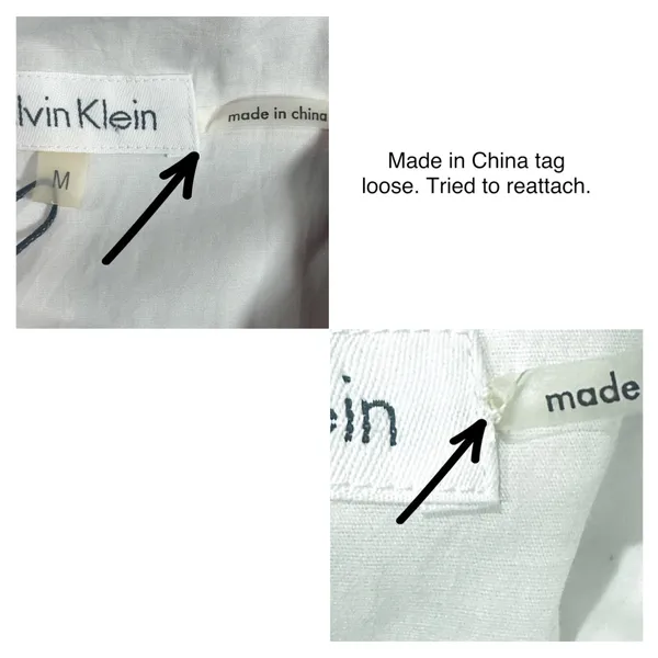 Calvin Klein White Sleeveless Button Front Collared Top Blouse Size Medium NWT - Image 5