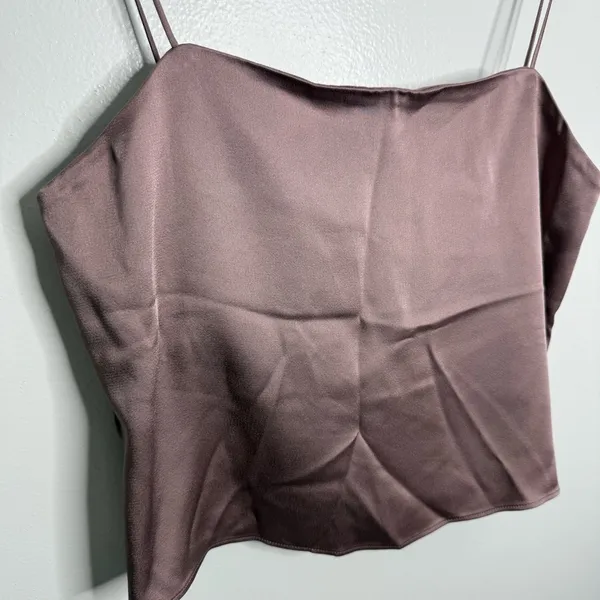 NWT Massimo Dutti Pink Strappy Satin Top Size Medium‎ - Image 3