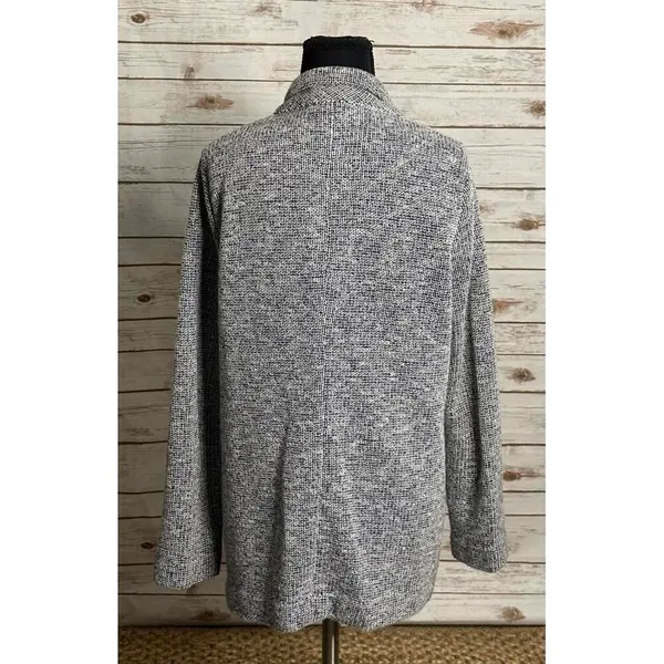 Topshop classic black/white tweed open front knit cardigan jacket Size 6 - Image 5