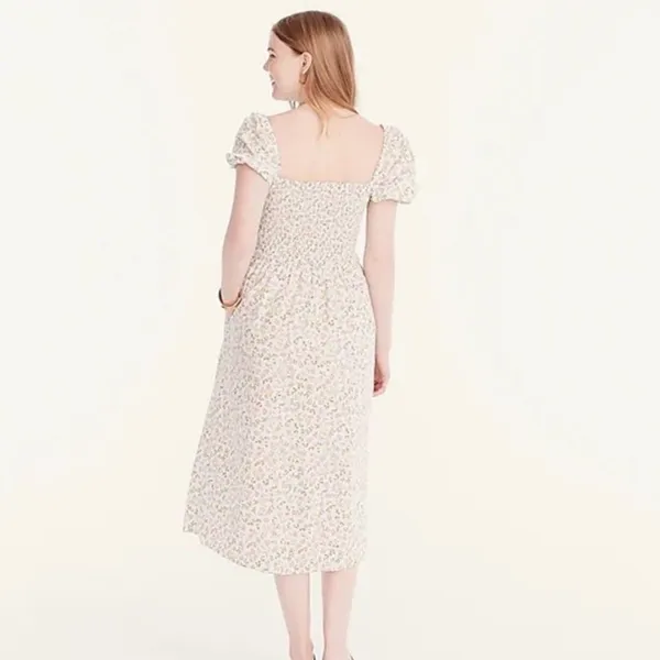 J. Crew Smocked Flutter Sleeve Midi Dress in Cloud Meadow Floral - Image 2