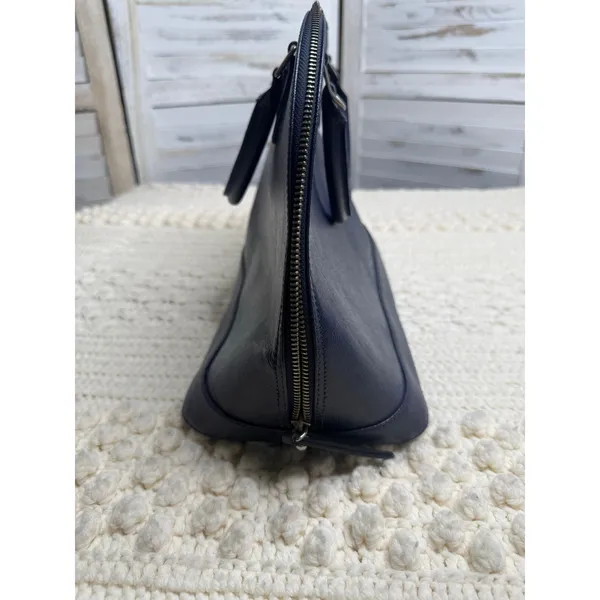FIORE Women's Saffiano Leather Classic Dome Satchel Bag Made in Italy Navy - Image 9