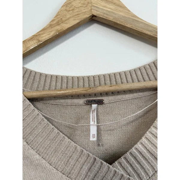 Free People Cream Tunic Sweater Size XS Oversized Orion A-Line - Image 3