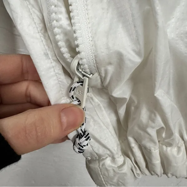 Abercrombie & Fitch White Green Track Jacket Bomber Womens XS Windbreaker - Image 5