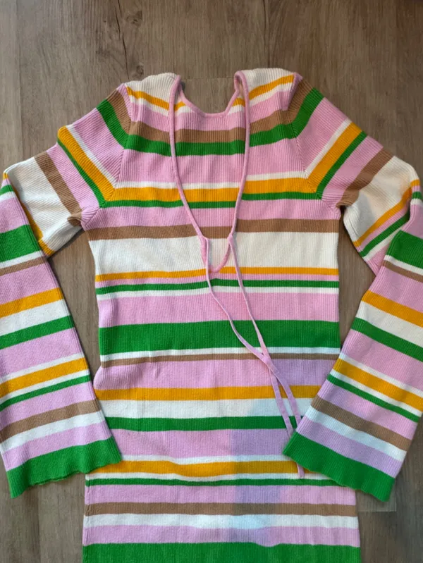Show Me Your Mumu Vacay Maxi Dress Multi Rib Knit sz L - Image 3